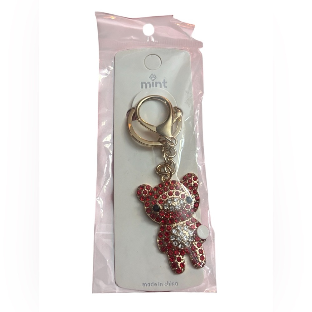 Mint Bear Bedazzled Keychain - Picture 4 of 5